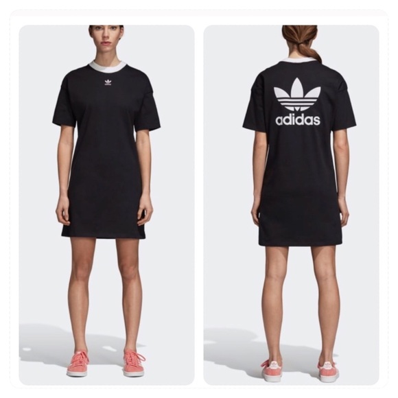 adidas originals trefoil logo dress in black